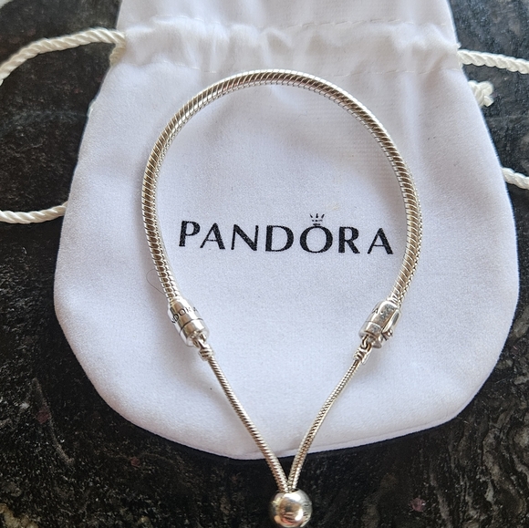 PANDORA Moments Snake Chain Slider Bracelet No. 599652 - Picture 1 of 8